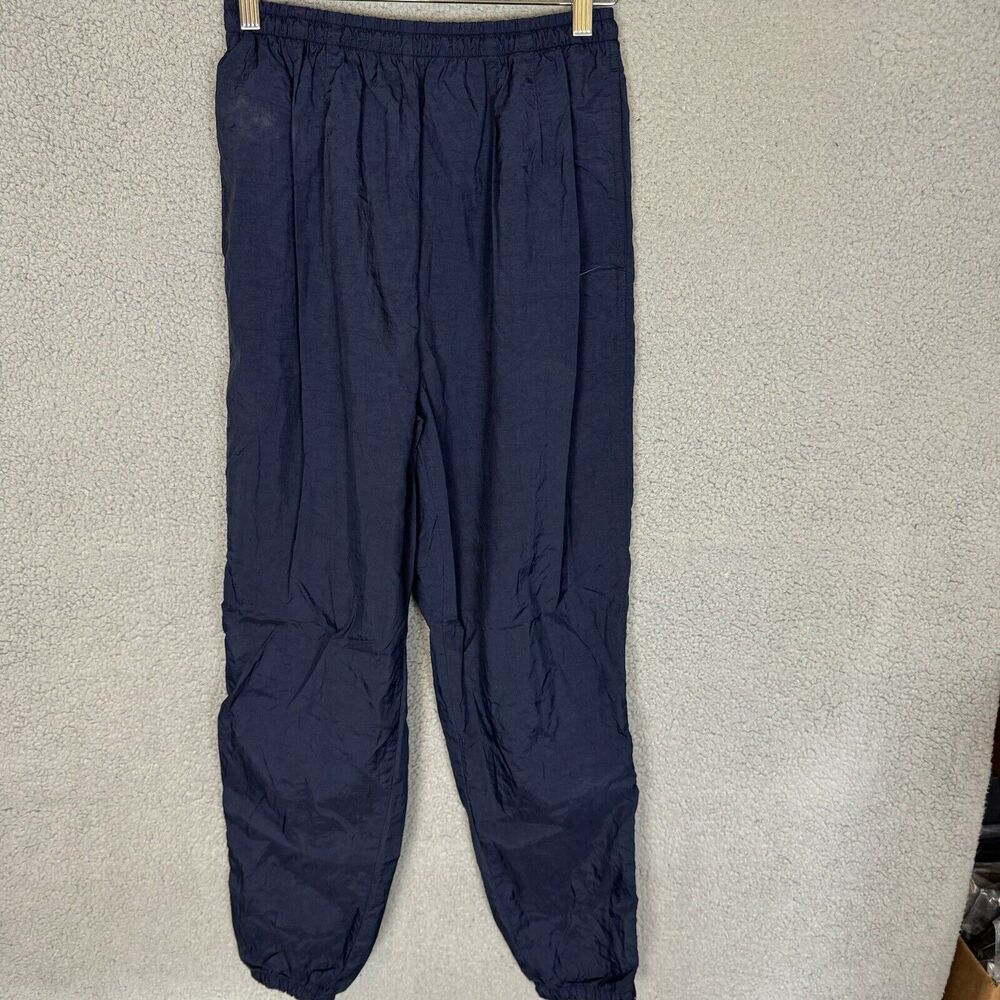 VTG Nike Pants Mens Medium Blue Track Jogger Cuffed Pockets Zip Ankle
